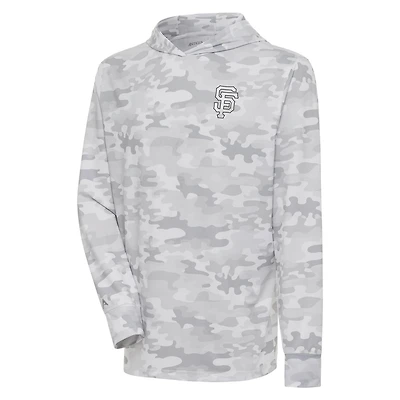 Antigua San Francisco Giants Brushed Metallic Logo Sector Pullover Hoodie