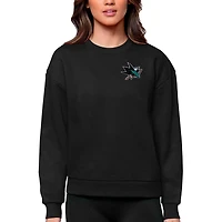 Antigua San Jose Sharks Primary Logo Victory Crewneck Pullover Sweatshirt