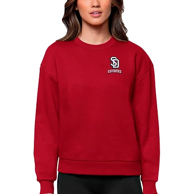 Antigua South Dakota Coyotes Logo Victory Crewneck Pullover Sweatshirt