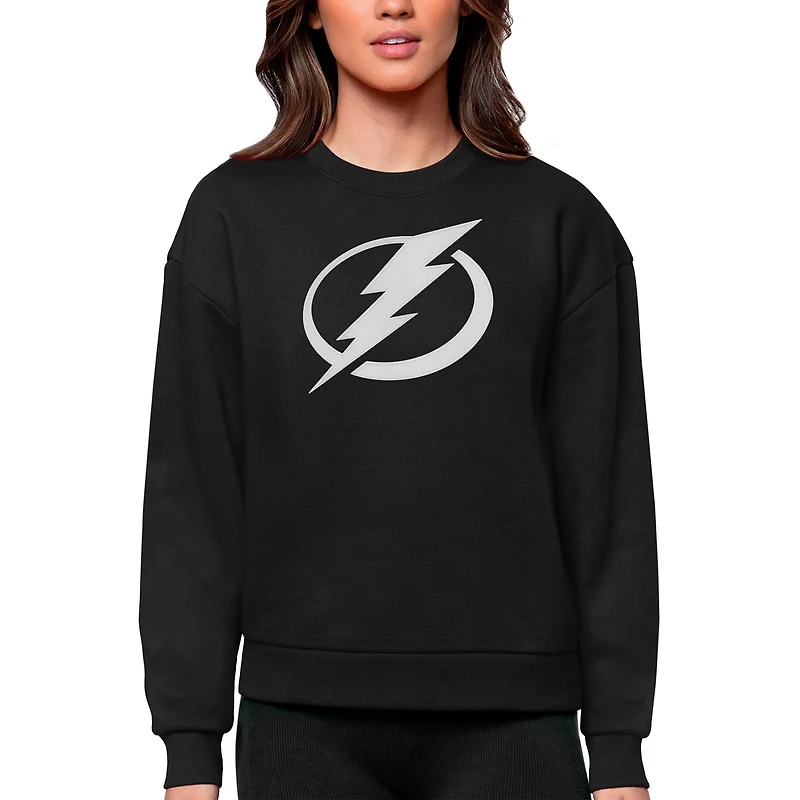 Antigua Tampa Bay Lightning Primary Logo Team Victory Crewneck Pullover Sweatshirt