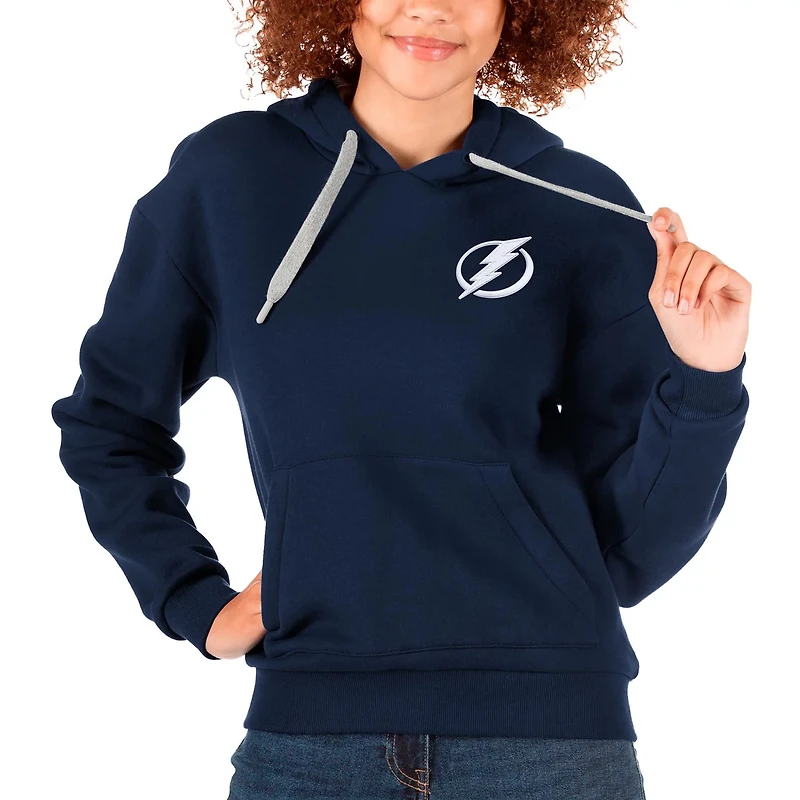 Antigua Tampa Bay Lightning Primary Logo Victory Pullover Hoodie