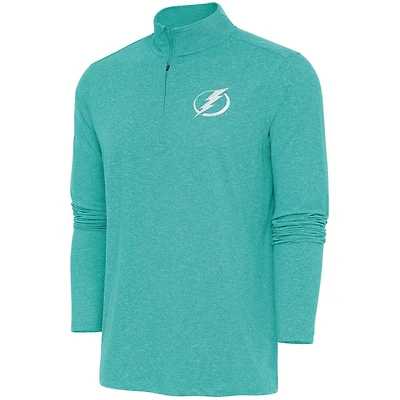 Antigua Tampa Bay Lightning White Logo Hunk Quarter-Zip Pullover