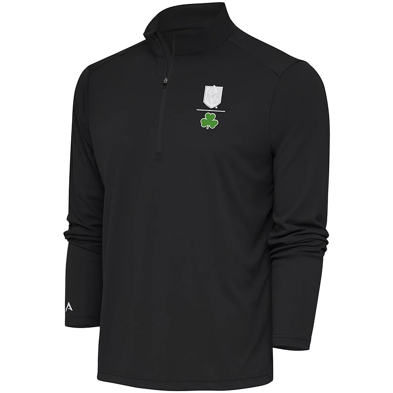 Antigua Vegas Golden Knights Shamrock Tribute Quarter-Zip Pullover Top