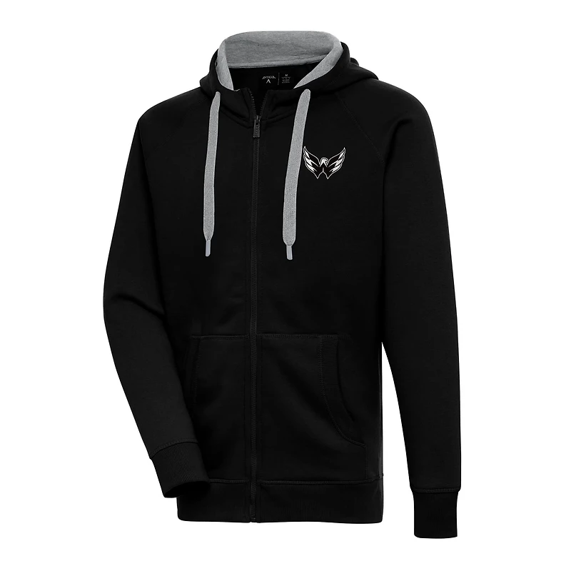 Antigua Washington Capitals Logo Victory Full-Zip Hoodie