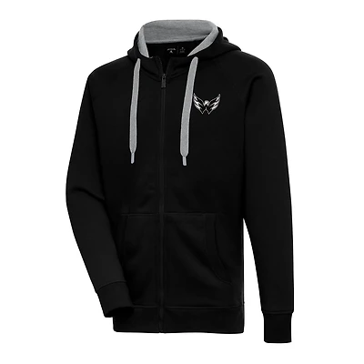Antigua Washington Capitals Logo Victory Full-Zip Hoodie