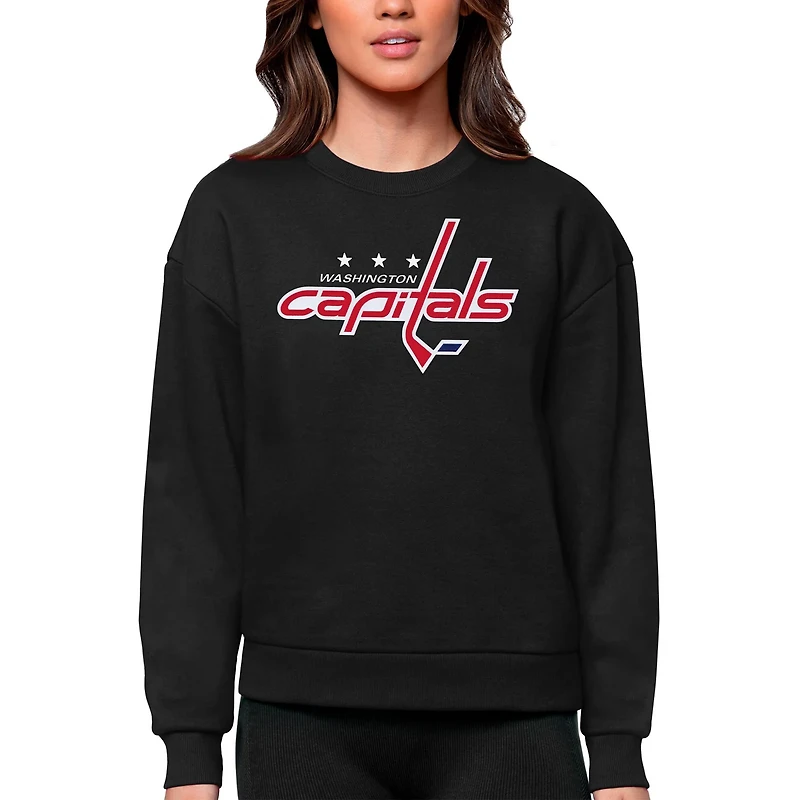 Antigua Washington Capitals Primary Logo Team Victory Crewneck Pullover Sweatshirt