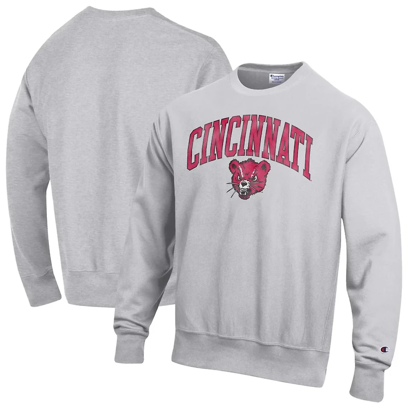 Champion Cincinnati Bearcats Distressed Arch Over Logo Reverse Weave Crew Neck Sweatshirt