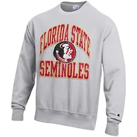 Champion Florida State Seminoles Distressed Arch Over Logo Reverse Weave Crew Neck Sweatshirt