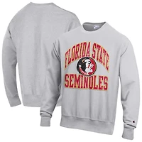 Champion Florida State Seminoles Distressed Arch Over Logo Reverse Weave Crew Neck Sweatshirt