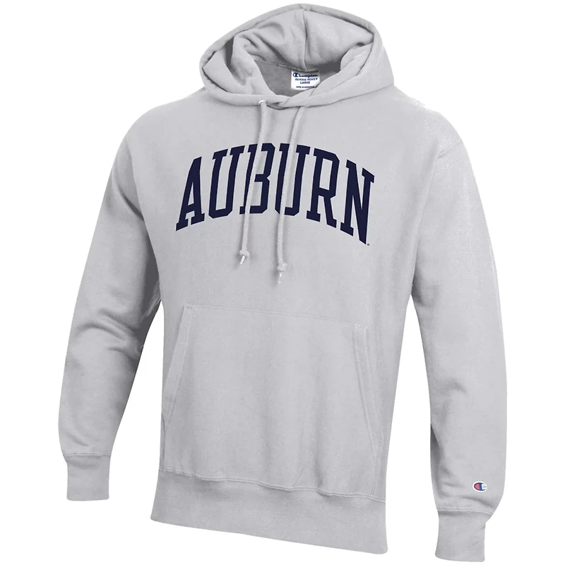 Champion Heathered Gray Auburn Tigers Team Arch Reverse Weave Pullover Hoodie