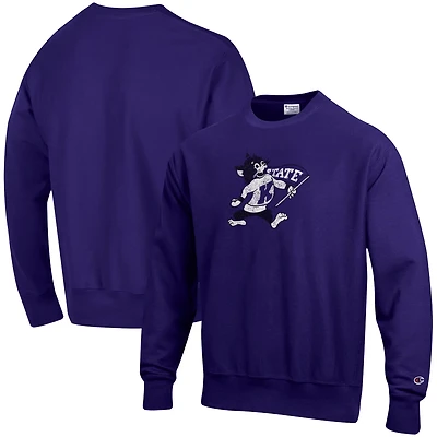 Champion Heathered Gray Kansas State Wildcats Vault Logo Reverse Weave Pullover Sweatshirt