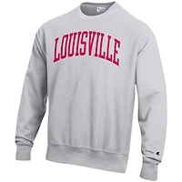 Champion Heathered Gray Louisville Cardinals Arch Reverse Weave Pullover Sweatshirt