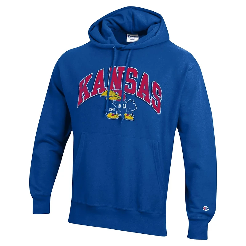 Champion Kansas Jayhawks Vault Late Night Reverse Weave Pullover Hoodie