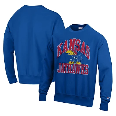 Champion Kansas Jayhawks Vault Late Night Reverse Weave Pullover Sweatshirt