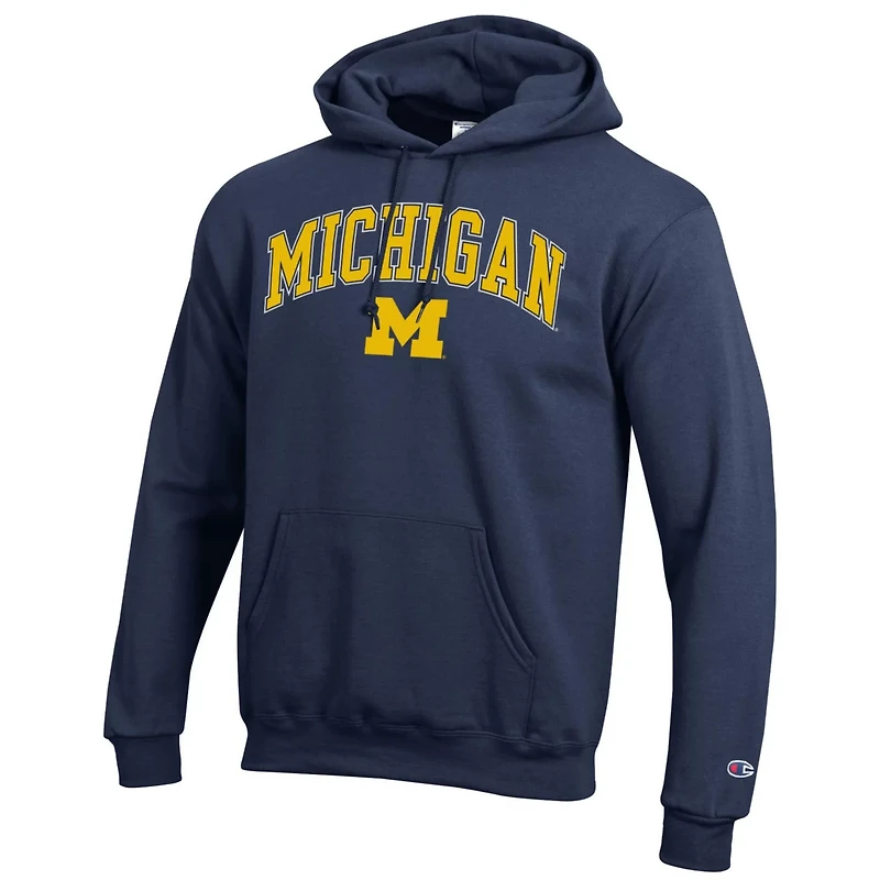 Champion Michigan Wolverines Arched Logo Fleece Pullover Hoodie