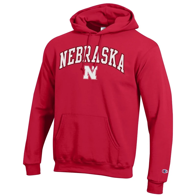 Champion Nebraska Huskers Arched Logo Fleece Pullover Hoodie