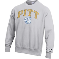 Champion Pitt Panthers Distressed Arch Over Logo Reverse Weave Crew Neck Sweatshirt