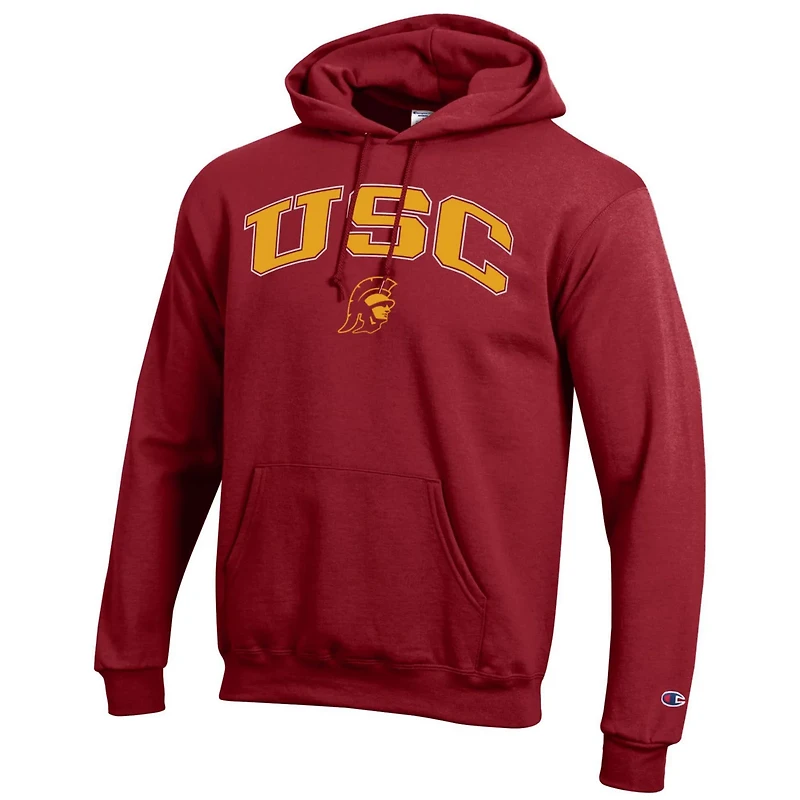 Champion USC Trojans Arched Logo Fleece Pullover Hoodie