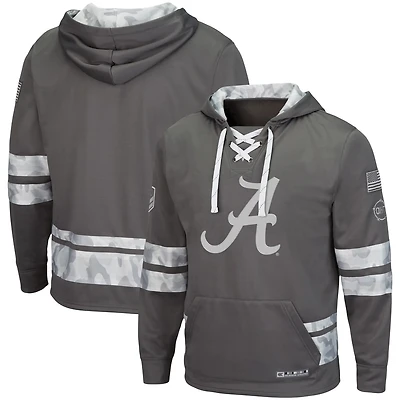 Colosseum Alabama Crimson Tide OHT Military Appreciation Lace-Up Pullover Hoodie