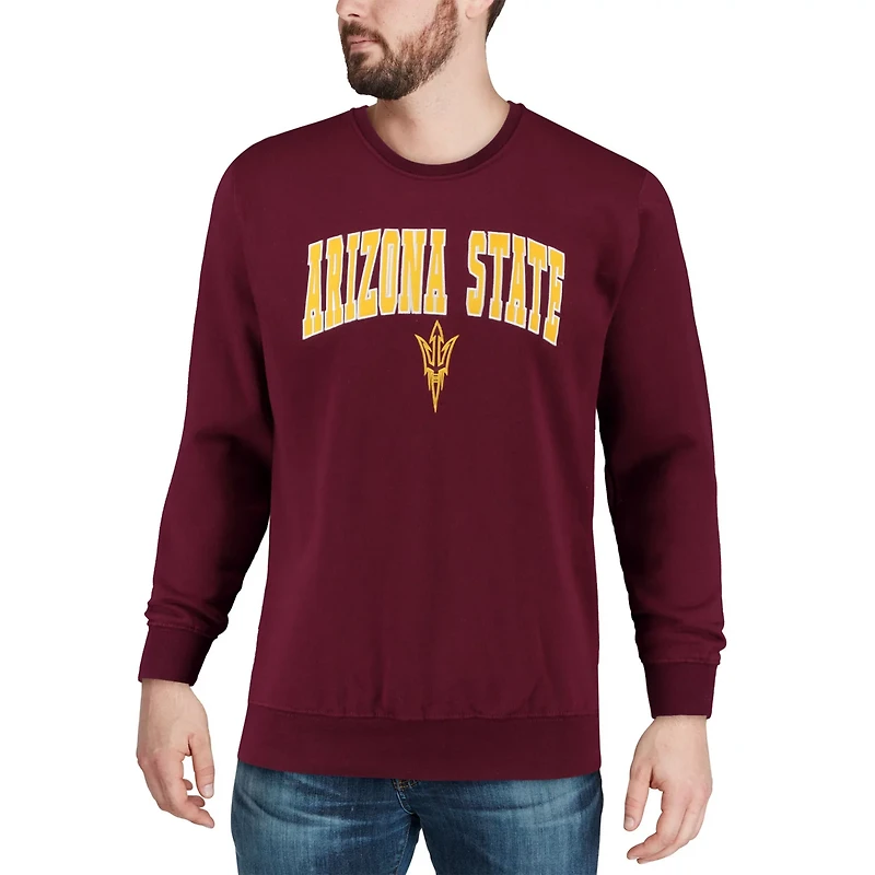 Colosseum Arizona State Sun Devils Arch  Logo Crew Neck Sweatshirt