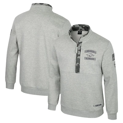 Colosseum Arkansas Razorbacks OORAH OHT Military Appreciation Fleece Quarter-Zip Jacket