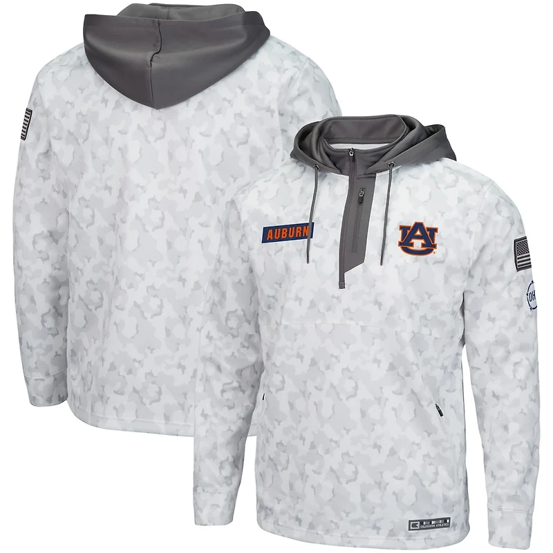 Colosseum Auburn Tigers OHT Military Appreciation Quarter-Zip Hoodie