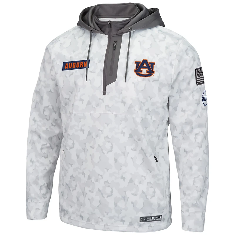 Colosseum Auburn Tigers OHT Military Appreciation Quarter-Zip Hoodie