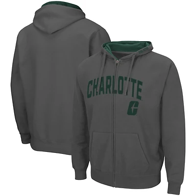 Colosseum Charlotte 49ers Arch  Logo 30 Full-Zip Hoodie