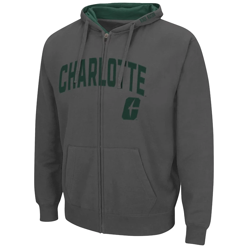 Colosseum Charlotte 49ers Arch  Logo 30 Full-Zip Hoodie