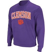 Colosseum Clemson Tigers Arch  Logo Crew Neck Sweatshirt