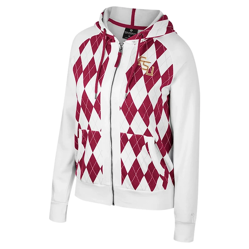 Colosseum Florida State Seminoles The Dealio Argyle Full-Zip Jacket
