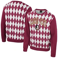 Colosseum Florida State Seminoles The Dealio Argyle Pullover Sweatshirt