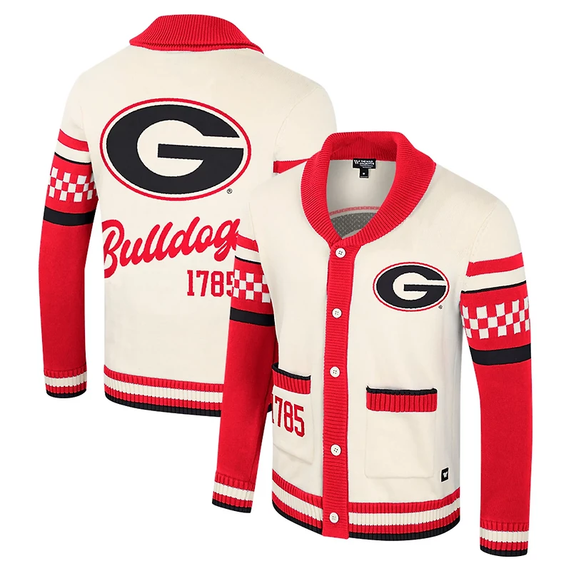 Colosseum Georgia Bulldogs Wild Collective Button-Up Jacquard Sweater