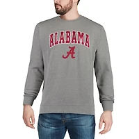 Colosseum Heathered Gray Alabama Crimson Tide Arch  Logo Crew Neck Sweatshirt
