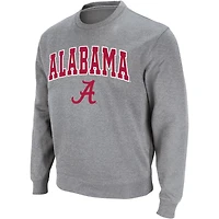 Colosseum Heathered Gray Alabama Crimson Tide Arch  Logo Crew Neck Sweatshirt