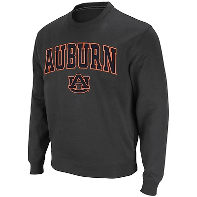 Colosseum Heathered Gray Auburn Tigers Arch  Logo Crew Neck Sweatshirt