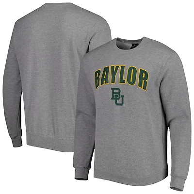 Colosseum Heathered Gray Baylor Bears Arch  Logo Pullover Sweatshirt