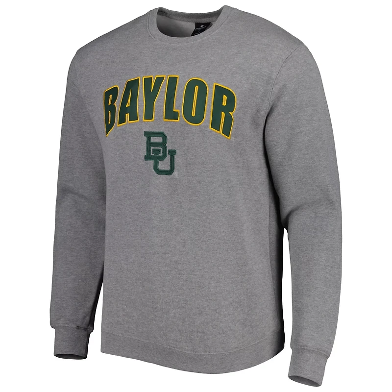 Colosseum Heathered Gray Baylor Bears Arch  Logo Pullover Sweatshirt