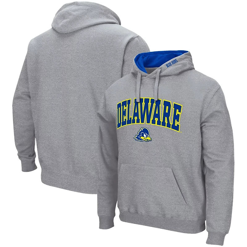 Colosseum Heathered Gray Delaware Fightin' Hens Arch  Logo 30 Pullover Hoodie