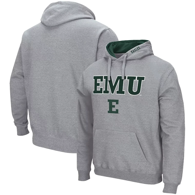 Colosseum Heathered Gray Eastern Michigan Eagles Arch Logo 30 Pullover Hoodie