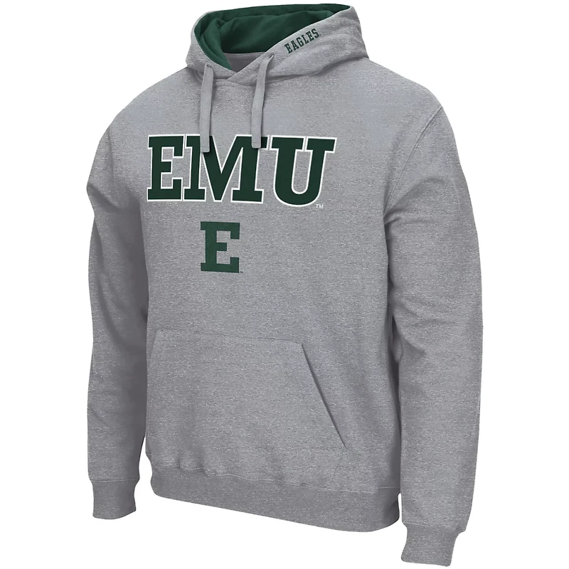 Colosseum Heathered Gray Eastern Michigan Eagles Arch Logo 30 Pullover Hoodie