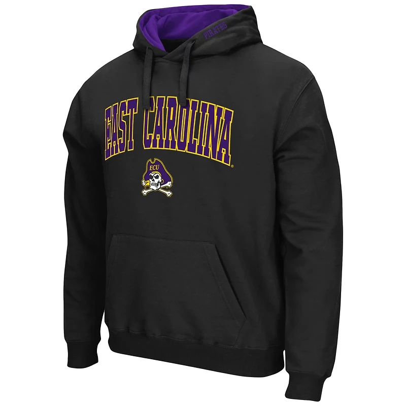 Colosseum Heathered Gray ECU Pirates Arch and Logo Pullover Hoodie
