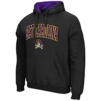 Colosseum Heathered Gray ECU Pirates Arch and Logo Pullover Hoodie