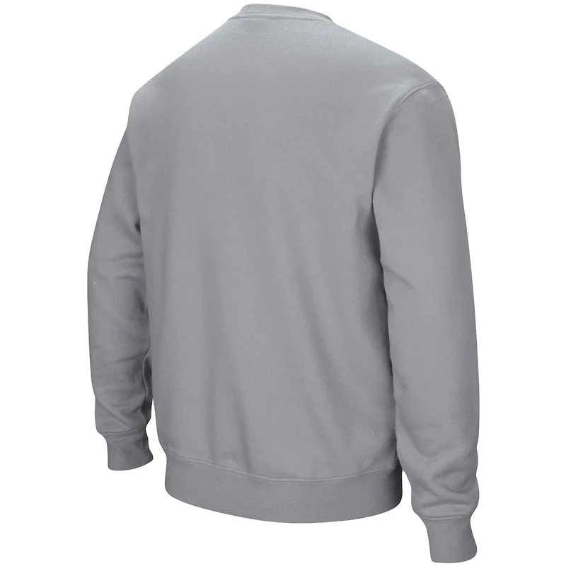 Colosseum Heathered Gray Gonzaga Bulldogs Arch Logo Tackle Twill Pullover Sweatshirt