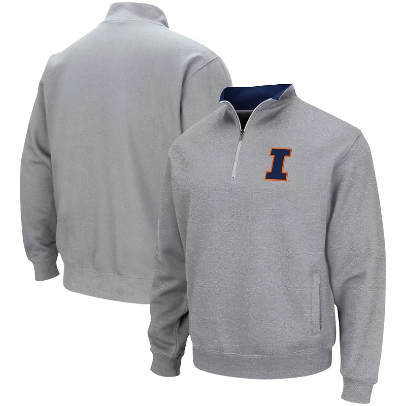 Colosseum Heathered Gray Illinois Fighting Illini Tortugas Team Logo Quarter-Zip Jacket