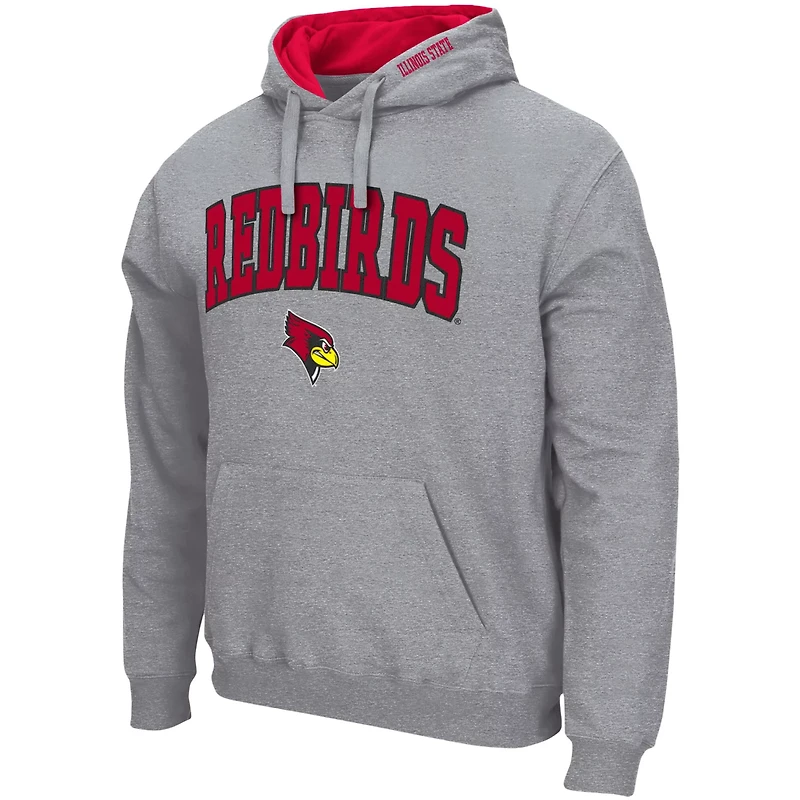 Colosseum Heathered Gray Illinois State Redbirds Arch  Logo 30 Pullover Hoodie