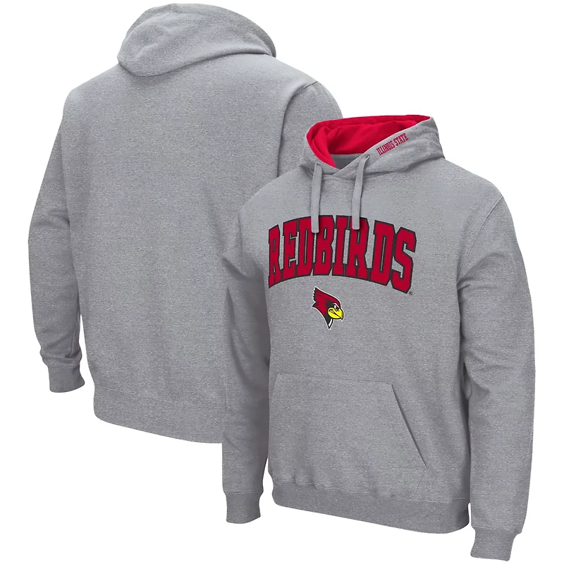 Colosseum Heathered Gray Illinois State Redbirds Arch  Logo 30 Pullover Hoodie
