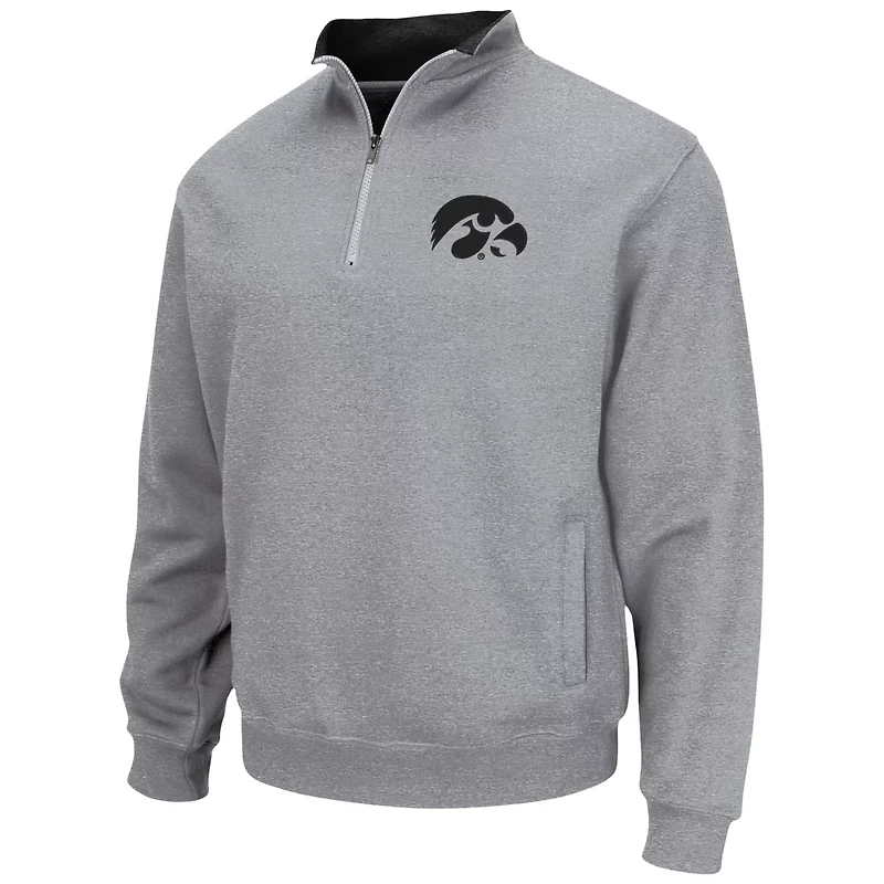 Colosseum Heathered Gray Iowa Hawkeyes Tortugas Team Logo Quarter-Zip Jacket