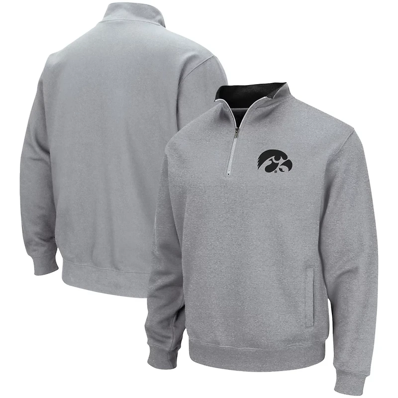 Colosseum Heathered Gray Iowa Hawkeyes Tortugas Team Logo Quarter-Zip Jacket