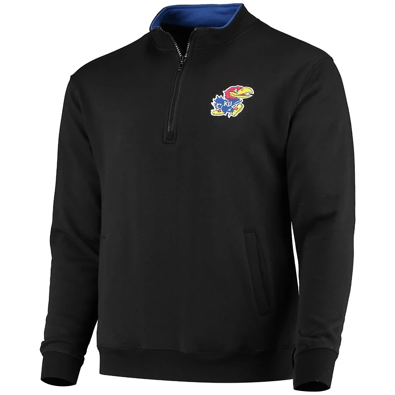 Colosseum Heathered Gray Kansas Jayhawks Tortugas Team Logo Quarter-Zip Jacket
